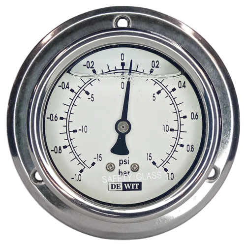 Manometro Industrial Inferior Módelo 2005CB/Caratula 100mm Seco, Caja Acero Inoxidable - Configurable Rangos de Presión