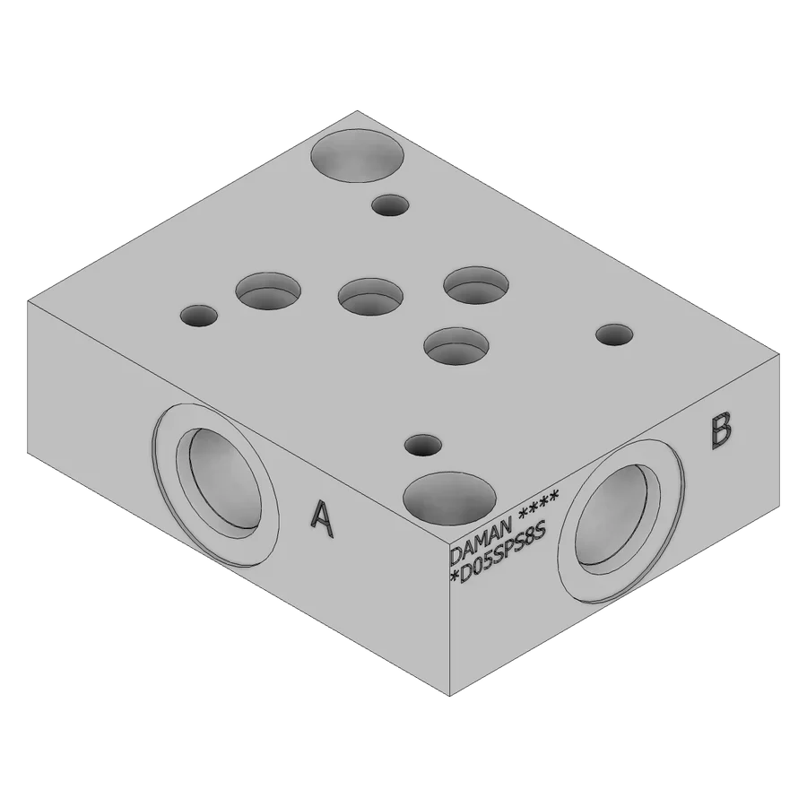 Sub-base Hidráulica DAMAN Individual Aluminio CETOP 5 - Rosca SAE