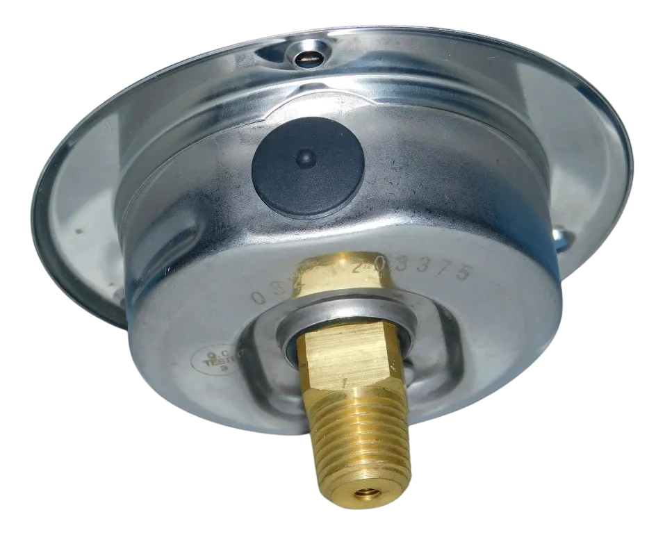 Manometro Industrial Posterior Módelo 255V/Caratula 63mm con glicerina, Caja Acero Inoxidable - Configurable Rangos de Presión