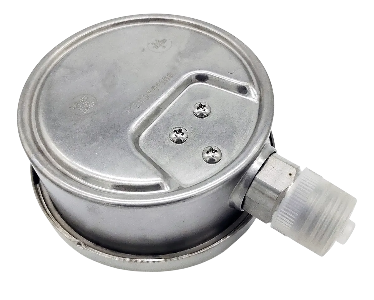 Manometro Industrial Inferior Módelo 2000SS/Caratula 63mm Seco, Caja Acero Inoxidable - Configurable Rangos de Presión