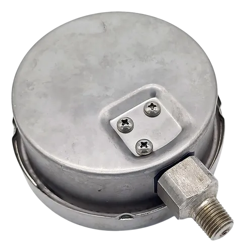Manometro Industrial Inferior Módelo 2000SS/Caratula 100mm Seco, Caja Acero Inoxidable - Configurable Rangos de Presión