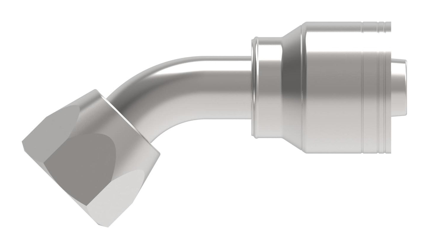Serie 1AA*FJA*-Conexión Hidráulica Prensable Codo 45° Hembra JIC (Configuraciones de Diámetro y Conexión de Manguera)