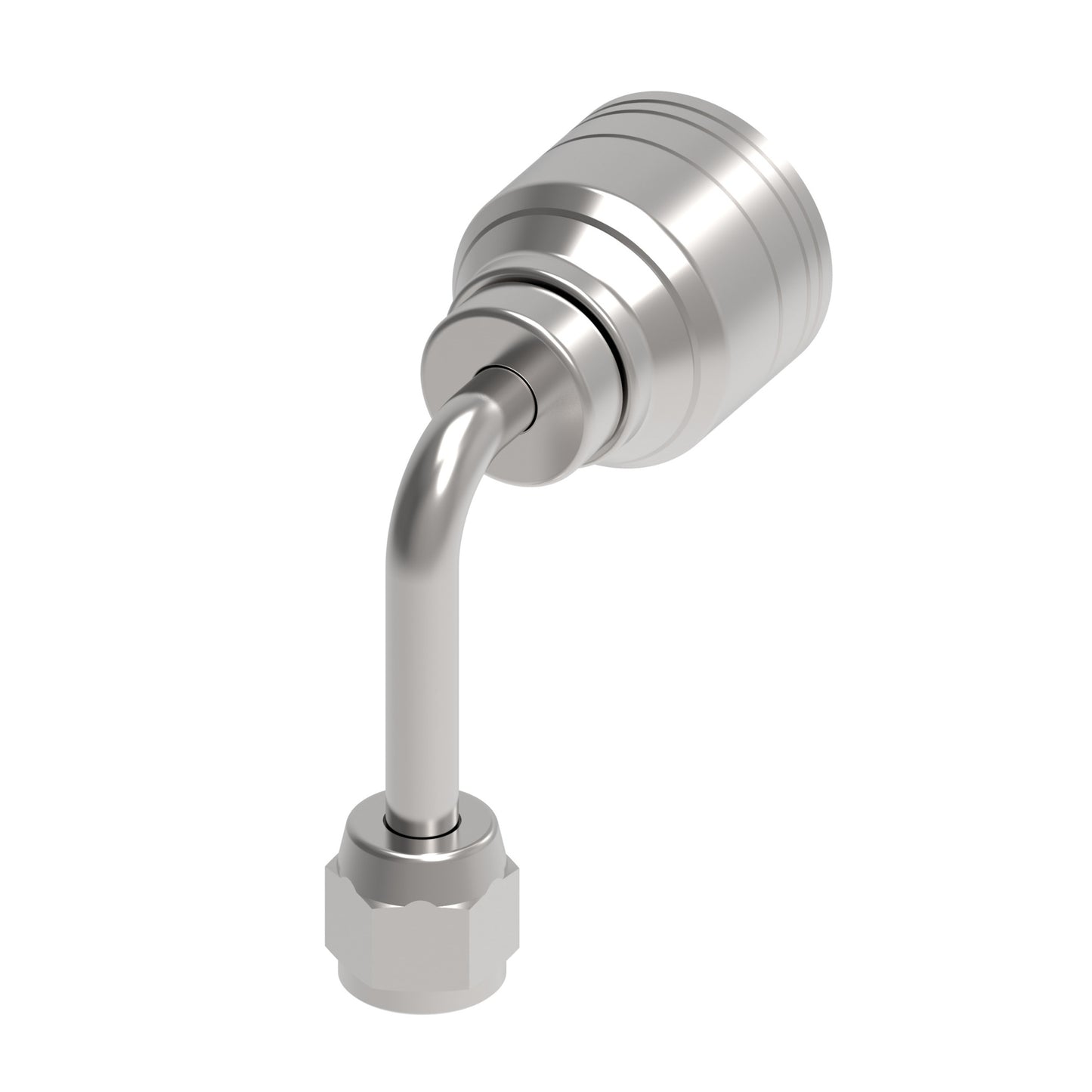 Serie 1AA*FJC*-Conexión Hidráulica Prensable Codo 90° Largo Hembra JIC (Configuraciónes de Tamaño de Rosca y Diámetro de Manguera)