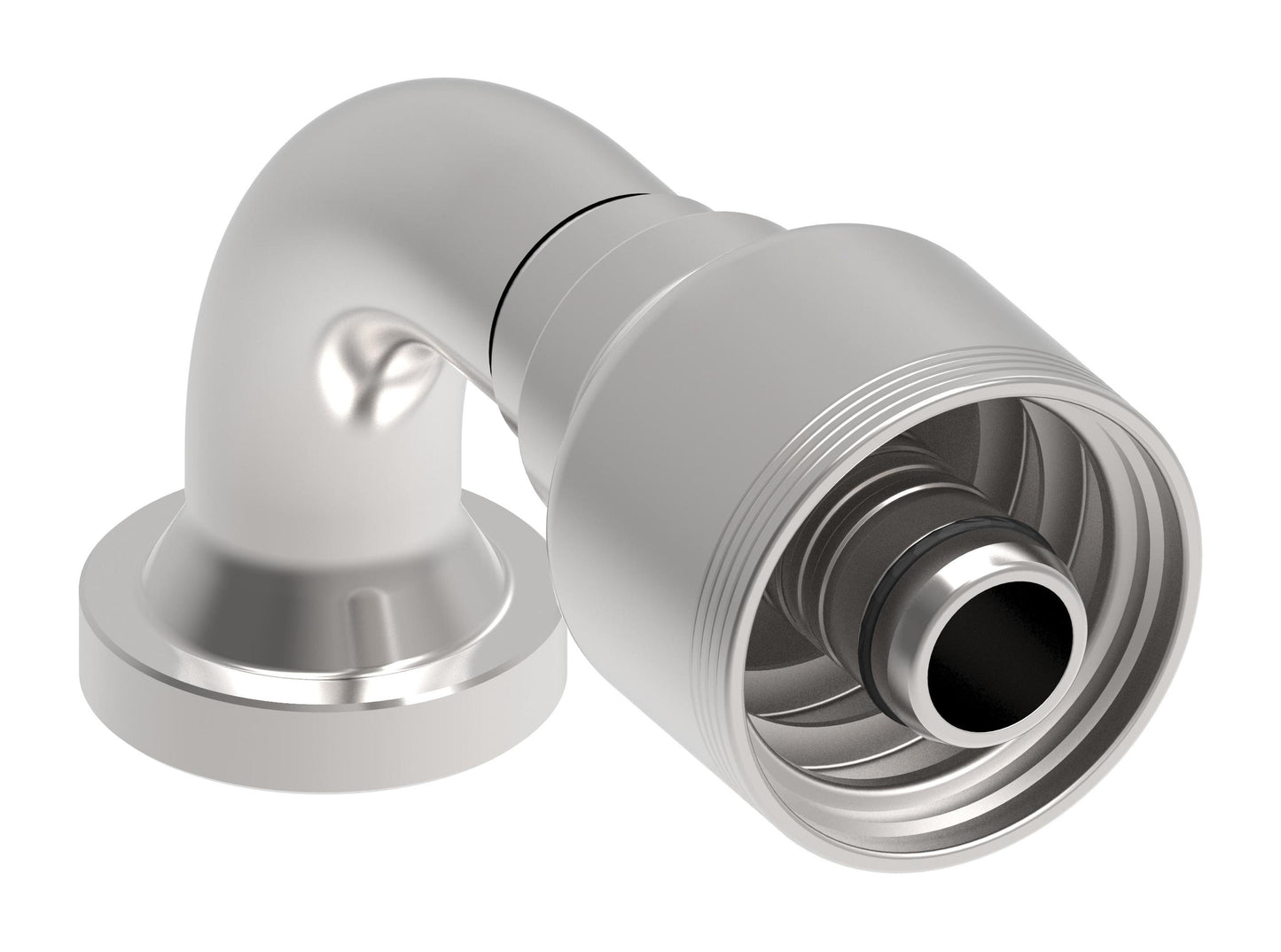 Brida codo 90° Código 62 - 6000 psi para manguera de 4 espirales serie 4S - Configura sus Medidas