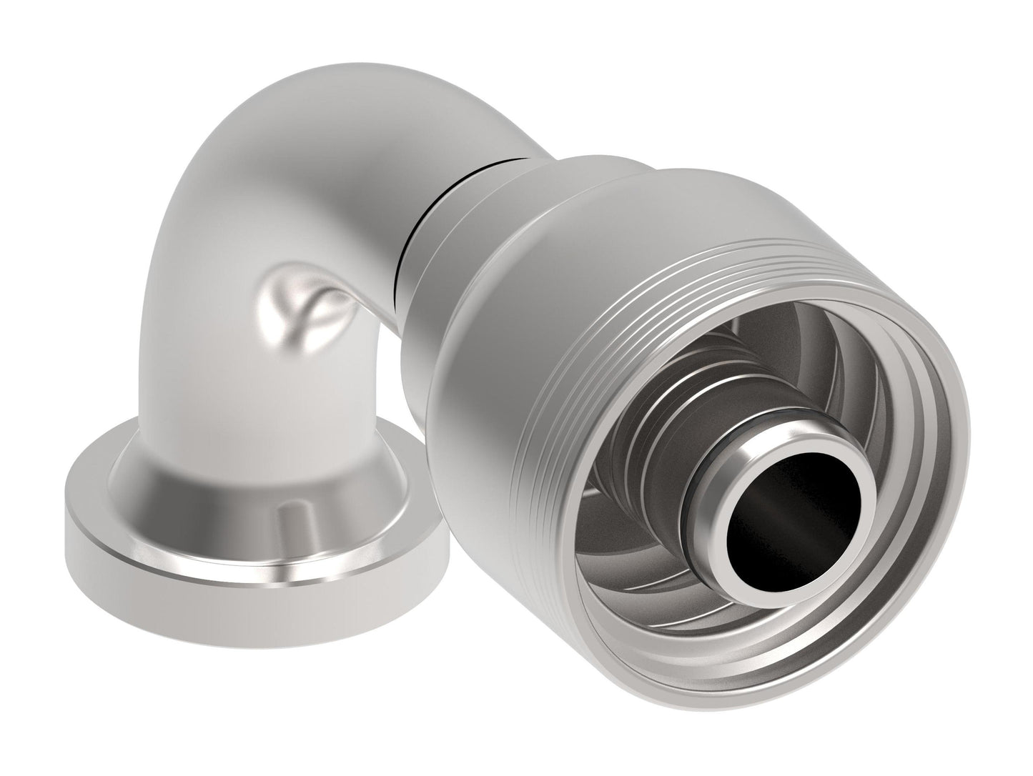 Danfoss 6S Series Crimp Hose Fittings SAE Code 62 Flange 90 Elbow 6SXXFHB16 (LEFT)