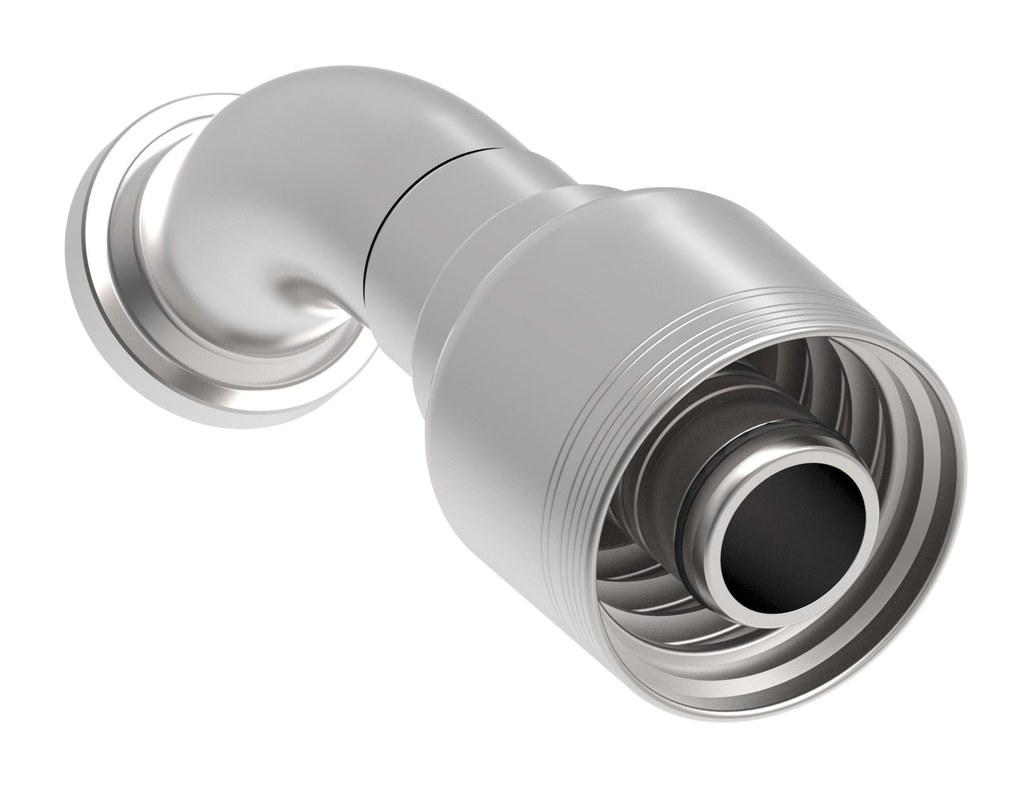 Danfoss 6S Series Crimp Hose Fittings SAE Code 61 Flange 45 Elbow 6SXXFLA20 (LEFT)