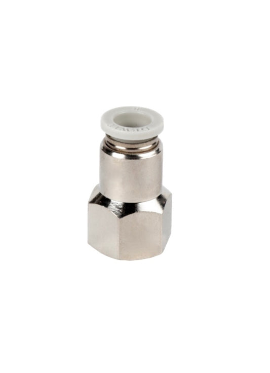 SKU:01300828 Conexión recta Neumática Laton Niquelado 8mm Ø x R1/4 rosca hembra Marca Dewit