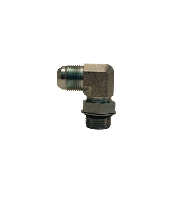 SKU 1238-8-8 Adaptador hidráulico codo 90º macho ORB -08 (3/4-16) x macho JIC -08 (3/4-16) 4500 psi Marca Dixon