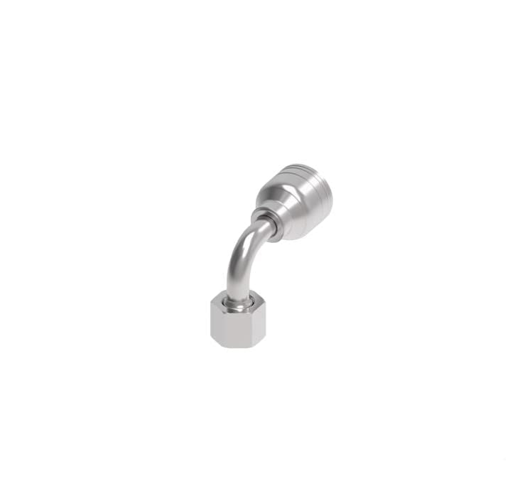 SKU: 1A6BFB6 Conexión hidráulica prensable codo 90° hembra  BSPP 3/8" X 3/8" Ø tamaño rayal -06 Marca Aeroquip