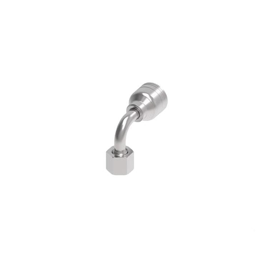 SKU: 1A6BFB6 Conexión hidráulica prensable codo 90° hembra  BSPP 3/8" X 3/8" Ø tamaño rayal -06 Marca Aeroquip