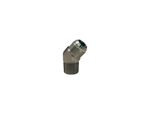 SKU:2503-8-6 Adaptador hidraulico codo 45° macho JIC 1/2" X macho NPT 3/8" 4000 Psi,   Marca Dixon