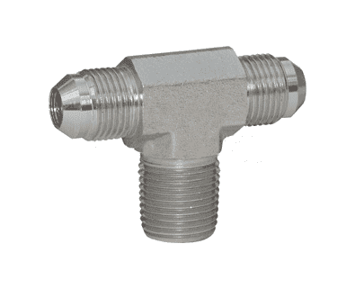 Adaptador Hidráulico Serie 2601 - Tee de Ramificación Macho JIC 37º x Macho JIC 37º x Macho NPTF — foto de producto