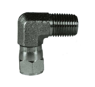 Adaptador Hidráulico Serie 6501 - Codo 90º Hembra JIC 37º Giratoria x Macho NPTF — render Dixon