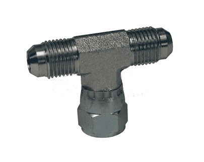 Adaptador Hidráulico Serie 6600 - Tee de Ramificación Macho JIC 37º x Macho JIC 37º x Hembra JIC 37º Giratoria — render Dixon