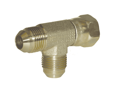 Adaptador Hidráulico Serie 6602 - Tee de Flujo Macho JIC 37º x Hembra JIC 37º Giratoria x Macho JIC 37º — render Dixon