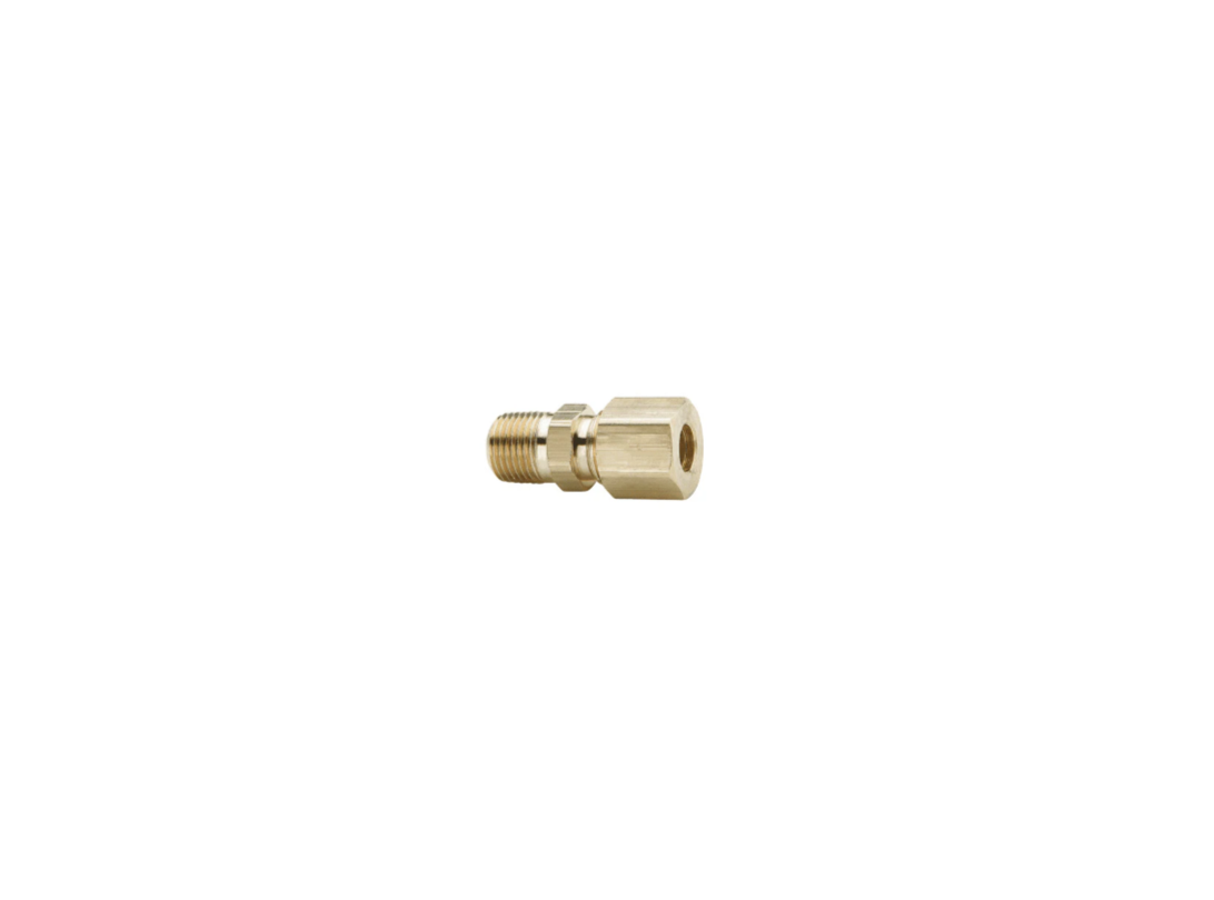 SKU: 68C-0604 Conexión recta industrial de laton compresión macho NPT 1/4" X 3/8" Marca Dixon