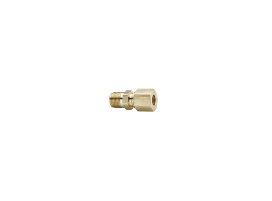 SKU: 68C-0604 Conexión recta industrial de laton compresión macho NPT 1/4" X 3/8" Marca Dixon