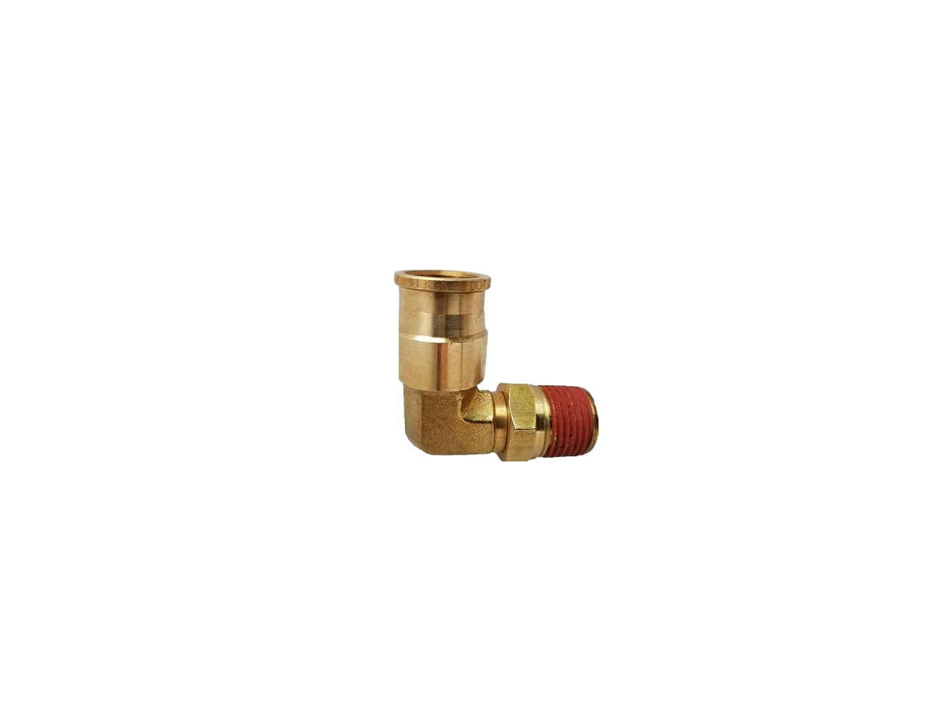 SKU: AQ69-DOT-10X8 Conexión codo 90° industrial frenos de aire macho NPT 1/2" X 5/8" Ø. Marca Alkon