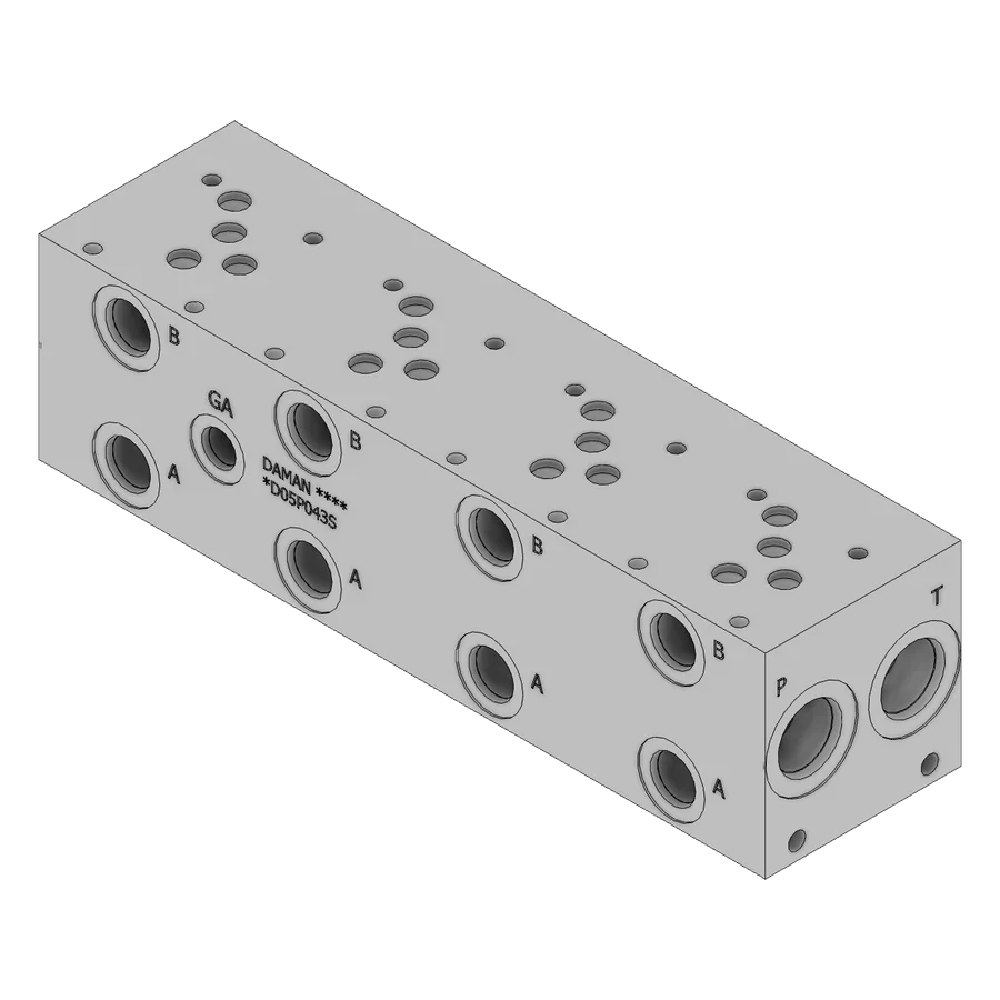 Manifold Hidráulico DAMAN Aluminio 4 Estaciones CETOP 5 - Rosca SAE