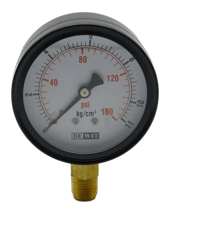 Manometro Industrial Inferior Módelo 11/Caratula 63mm Seco, Caja Lámina de acero esmaltado negro - Configurable Rangos de Presión