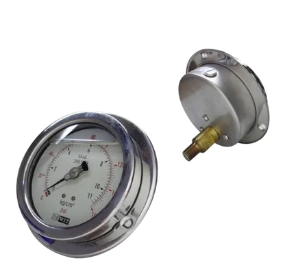 Manometro Industrial Inferior Módelo 2005CBV/Caratula 63mm con Glicerina, Caja Acero Inoxidable - Configurable Rangos de Presión