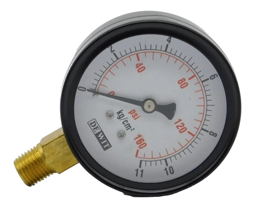 Manometro Industrial Inferior Módelo 11/Caratula 63mm Seco, Caja Lámina de acero esmaltado negro - Configurable Rangos de Presión