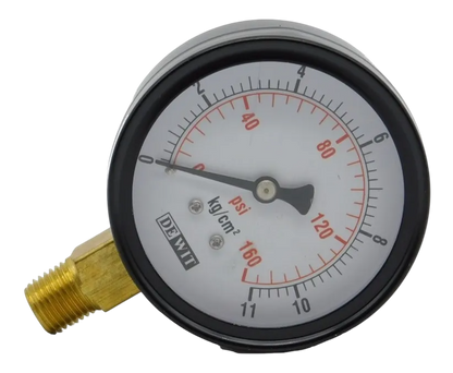 Manometro Industrial Inferior Módelo 11/Caratula 63mm Seco, Caja Lámina de acero esmaltado negro - Configurable Rangos de Presión