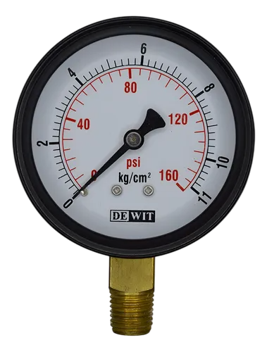 Manometro Industrial Inferior Módelo 11/Caratula 51mm Seco, Caja Lámina de acero esmaltado negro - Configurable Rangos de Presión