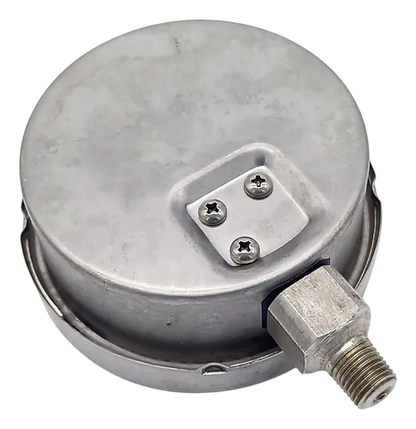 Manometro Industrial Inferior Módelo 2000SS/Caratula 100mm Seco, Caja Acero Inoxidable - Configurable Rangos de Presión