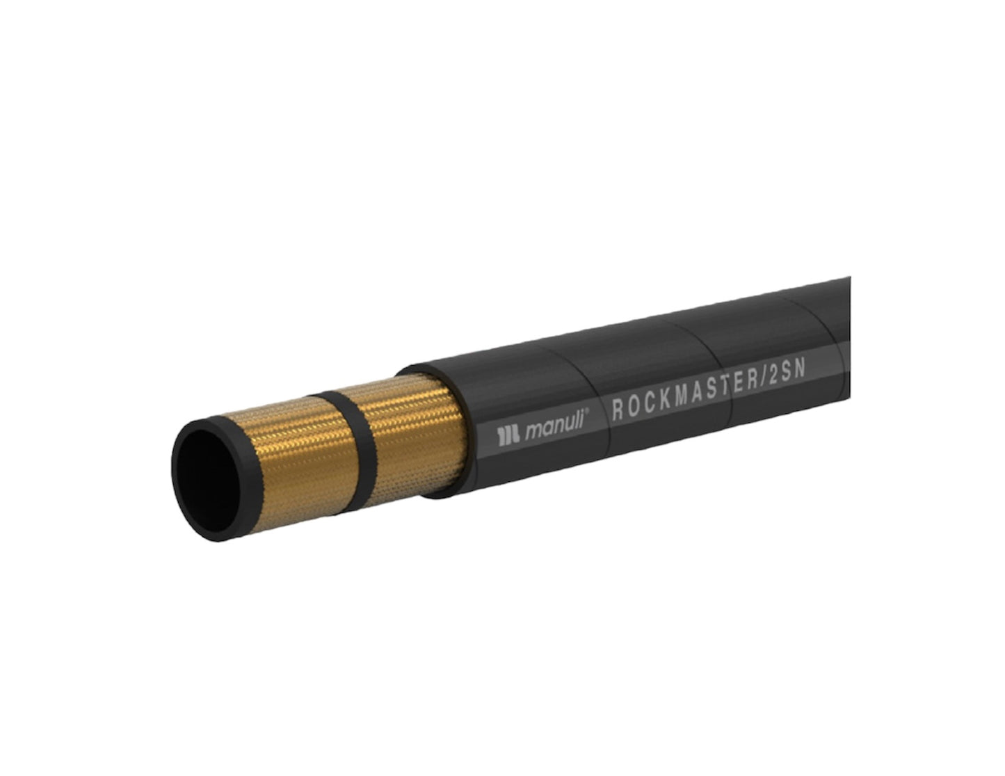 SKU: H01038012 Manguera Hidraulica  Dia. de 1/2"  Rockmaster/2SN-08 para 5,070 Psi de trabajo, de 2 mallas, excede normas  EN 853 2SN; SAE 100 R2AT; ISO 1436 2SN/R2AT,  Marca Manuli