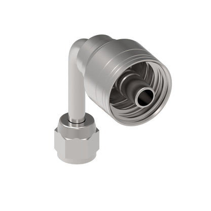 Serie 1AA*FJC*-Conexión Hidráulica Prensable Codo 90° Largo Hembra JIC (Configuraciónes de Tamaño de Rosca y Diámetro de Manguera)