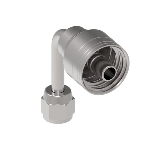 Serie 1AA*FJC*-Conexión Hidráulica Prensable Codo 90° Largo Hembra JIC (Configuraciónes de Tamaño de Rosca y Diámetro de Manguera)