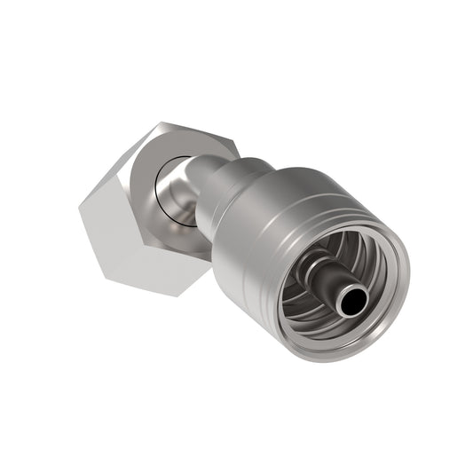 Serie 1A*DSA*-Conexión Hidráulica Prensable Codo 45° Hembra giratoria DKO, servicio pesado (Configuraciones de Diámetro y Conexión de Manguera)