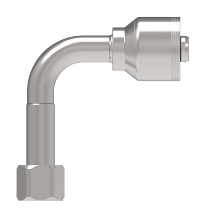 Codo 90° caída larga — Danfoss 4S Series Crimp Hose Fittings Female JIC/37 Swivel 90 Long Drop Elbow 4SAXXFJC12 (CENTER)