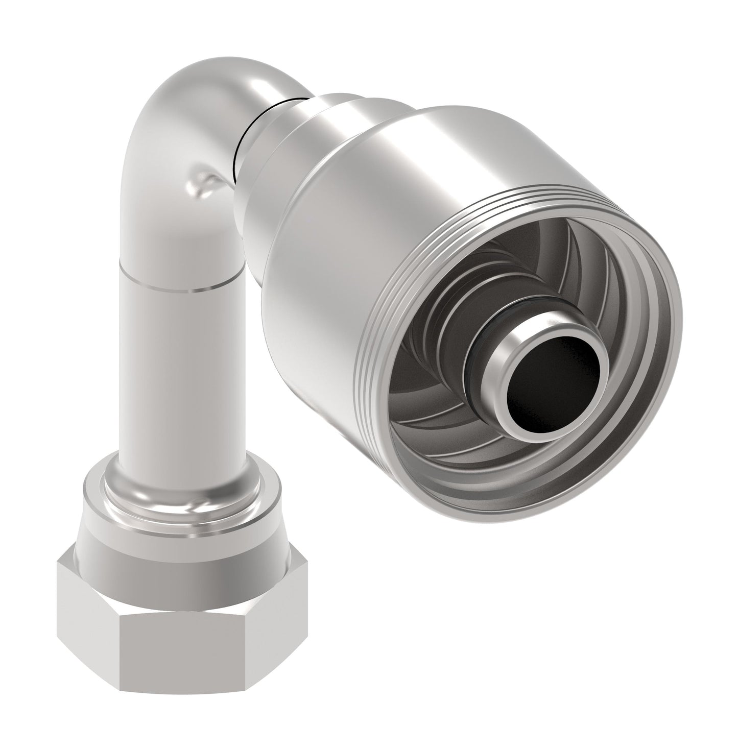 Conexión codo 90° hembra giratoria ORS serie 4S (4 espirales de refuerzo) - Configura sus Medidas
