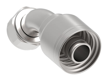Danfoss 6S Series Crimp Hose Fittings Female JIC/37 Swivel 45 Elbow 6SAXXFJA20 (LEFT)