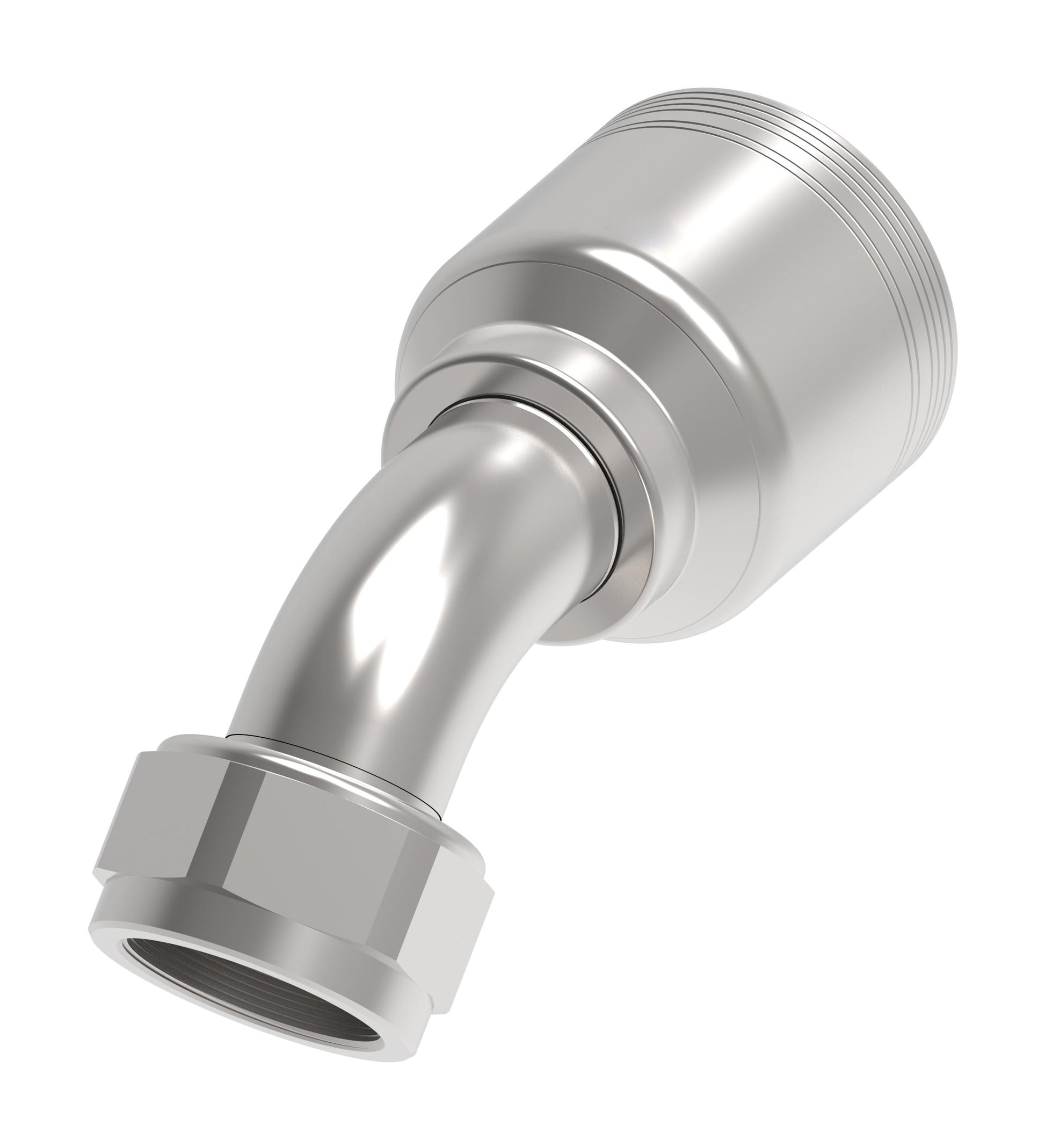 Danfoss 6S Series Crimp Hose Fittings Female JIC/37 Swivel 45 Elbow 6SAXXFJA20 (RIGHT)