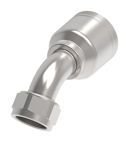 Danfoss 6S Series Crimp Hose Fittings Female JIC/37 Swivel 45 Elbow 6SAXXFJA20 (RIGHT)