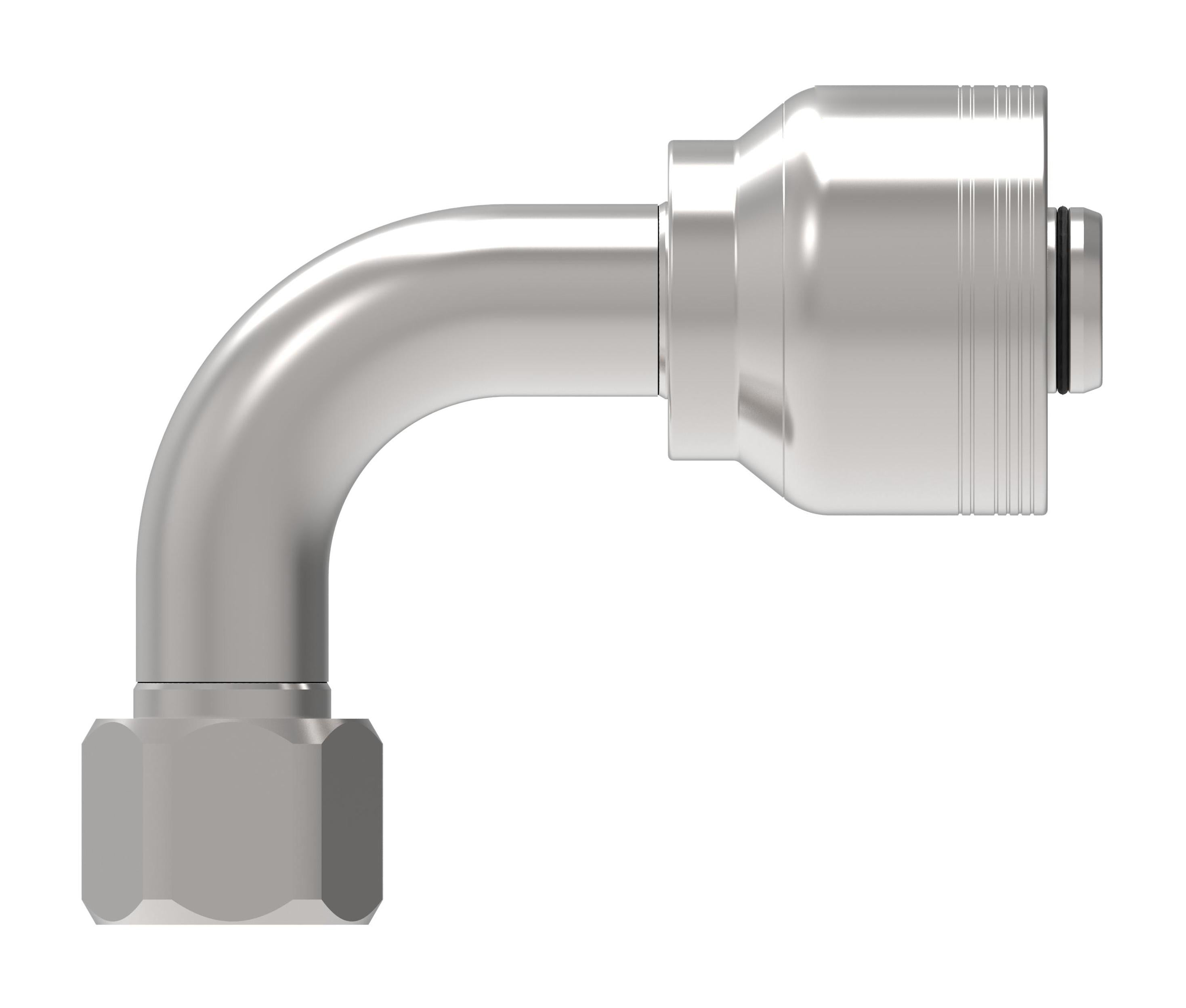 Danfoss 6S Series Crimp Hose Fittings Female JIC/37 Swivel 90 Elbow 6SAXXFJB16 (CENTER)