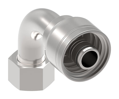 Danfoss 6S Series Crimp Hose Fittings Female ORS Swivel 90 Elbow 6SAXXFRB16 (LEFT)