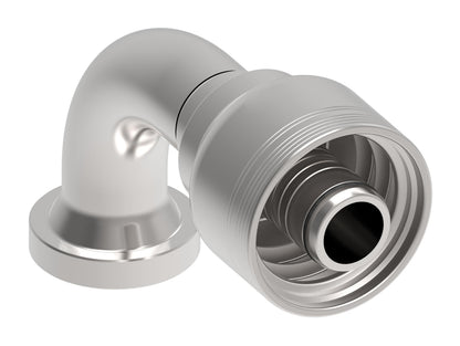 Danfoss 6S Series Crimp Hose Fittings SAE Code 62 Flange 90 Elbow 6SXXFHB16 (LEFT)