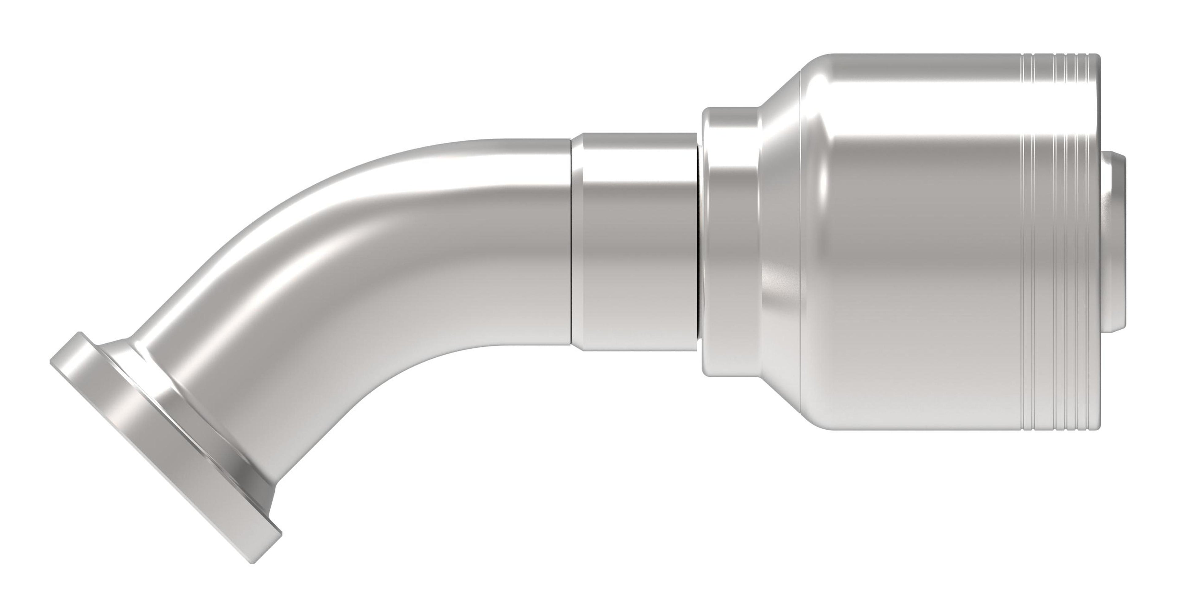 Danfoss 6S Series Crimp Hose Fittings SAE Code 61 Flange 45 Elbow 6SXXFLA20 (CENTER)