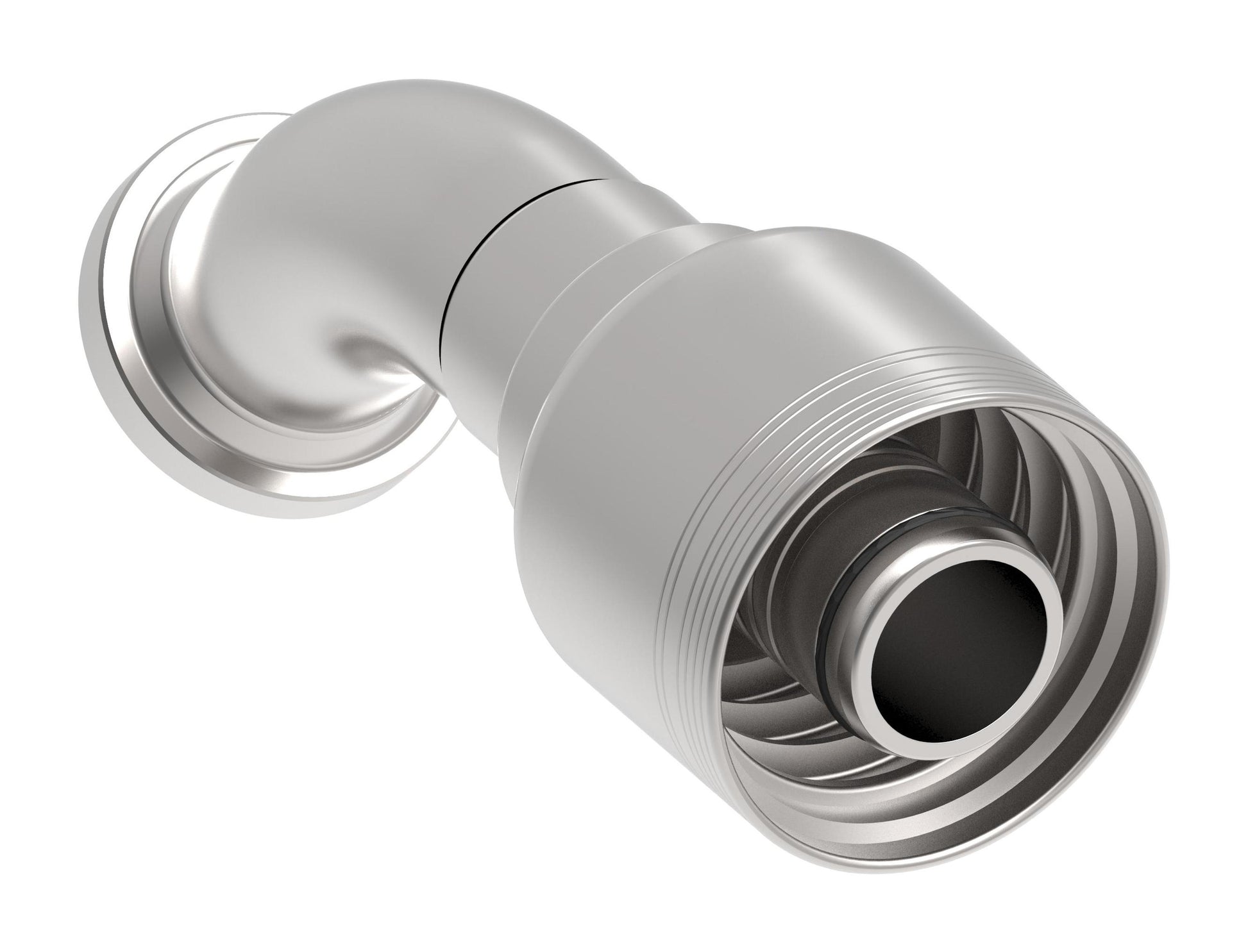 Danfoss 6S Series Crimp Hose Fittings SAE Code 61 Flange 45 Elbow 6SXXFLA20 (LEFT)