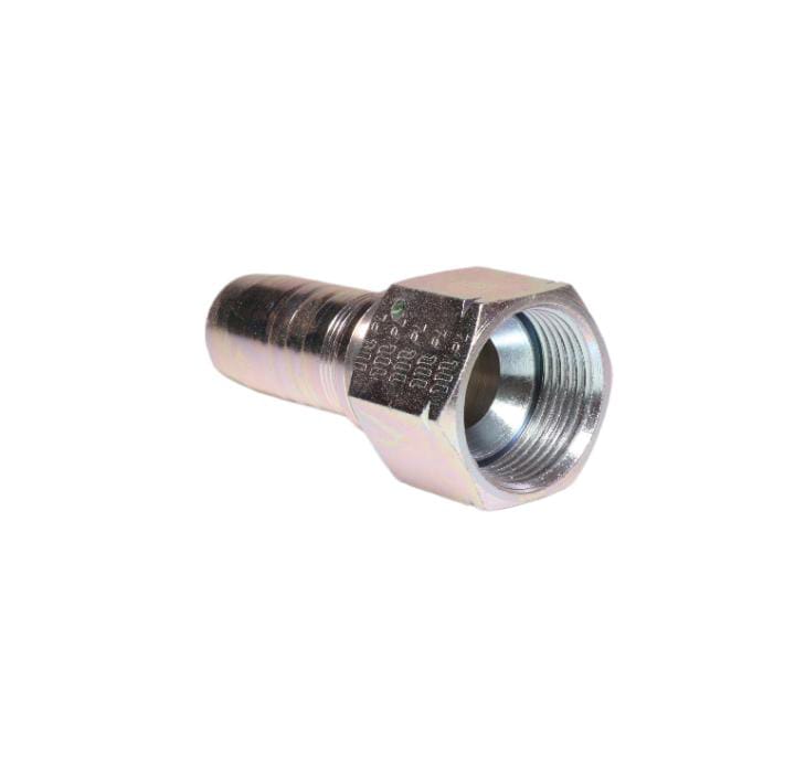 SKU M22512-08-08 Conexión hidráulica espiga prensable recta 1/2" Ø X 1/2" JIC hembra giratoria, para mangueras R1, R2, R7, R8, R12, R16, EN856 con recubrimiento anticorrosión Zinc-Níquel Marca Manuli