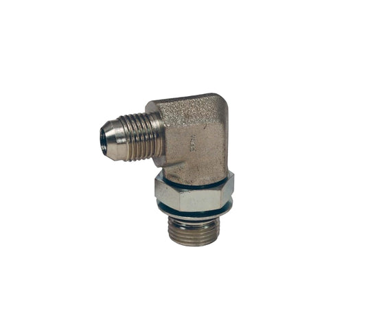 SKU B3801-4-4 Adaptador hidráulico codo 90º macho JIC 1/4" X  macho BSPP 1/4" 4000 psi Marca Dixon